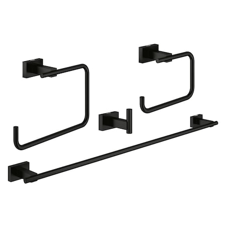 Grohe Essentials Cube Accessories Set, Black 407782431
